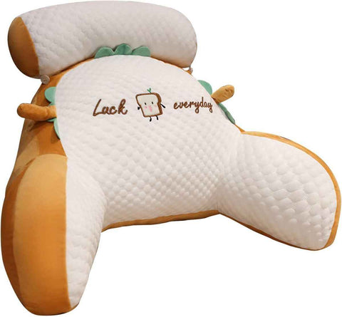 Darrahopens Home & Garden > Bedding > Pillows Reading Pillow for Kid Or Adult Large Back Pillow for Sitting Up in Bed Detachable Neck Roll with Arms Large Bed Rest Pillow Back Pillow for Sitting in Bed Watching TV Reading - Yellow - Size 60*40CM In Australia - Darrahopens