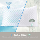 Darrahopens Home & Garden > Bedding > Pillows Standard Size Cooling Pillow with Shredded Memory Foam & Gel Infusion – Adjustable Loft, Breathable Dual-Sided Cover, 20" x 26" (Blue) | Other Sizes Available in Store