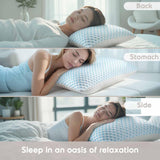 Darrahopens Home & Garden > Bedding > Pillows Standard Size Cooling Pillow with Shredded Memory Foam & Gel Infusion – Adjustable Loft, Breathable Dual-Sided Cover, 20" x 26" (Blue) | Other Sizes Available in Store