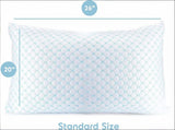 Darrahopens Home & Garden > Bedding > Pillows Standard Size Cooling Pillow with Shredded Memory Foam & Gel Infusion – Adjustable Loft, Breathable Dual-Sided Cover, 20" x 26" (Blue) | Other Sizes Available in Store