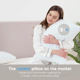 Darrahopens Home & Garden > Bedding > Pillows Standard Size Cooling Pillow with Shredded Memory Foam & Gel Infusion – Adjustable Loft, Breathable Dual-Sided Cover, 20" x 26" (Blue) | Other Sizes Available in Store