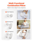Darrahopens Home & Garden > Bedding > Pillows VEVOR Pregnancy Pillows, Adjustable Maternity Pillow for Pregnant Women, Soft Pregnancy Body Pillow with Removable & Washable Cover for Back Belly Hip Support, Lightweight and Portable