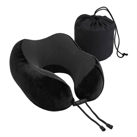 Darrahopens Home & Garden > Bedding > Pillows Wanderlite Travel Pillow for Airplanes Memory Foam Neck Pillows for Traveling, Soft & Washable Cover with Storage Bag, Portable Plane Accessories for Airplanes Offices Cars, Black