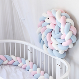 Darrahopens Home & Garden > Bedding > Pillows White & Blue & Pink 2M Nordic 3-Strand Hand-Braided Knot Long Pillow - Soft Plush Sofa Cushion, Room Decor for Bedroom & Living Room