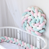 Darrahopens Home & Garden > Bedding > Pillows White & Green & Pink 2M Nordic 3-Strand Hand-Braided Knot Long Pillow - Soft Plush Sofa Cushion, Room Decor for Bedroom & Living Room