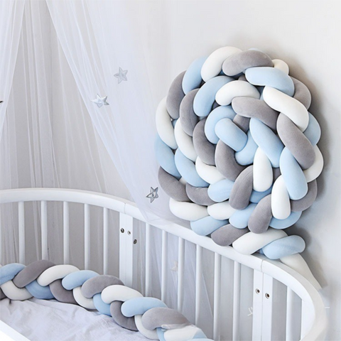 Darrahopens Home & Garden > Bedding > Pillows White & Grey & Blue 2M Nordic 3-Strand Hand-Braided Knot Long Pillow - Soft Plush Sofa Cushion, Room Decor for Bedroom & Living Room