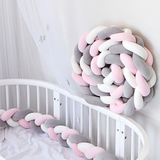 Darrahopens Home & Garden > Bedding > Pillows White & Grey & Pink 2M Nordic 3-Strand Hand-Braided Knot Long Pillow - Soft Plush Sofa Cushion, Room Decor for Bedroom & Living Room
