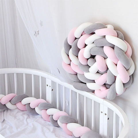 Darrahopens Home & Garden > Bedding > Pillows White & Grey & Pink 2M Nordic 3-Strand Hand-Braided Knot Long Pillow - Soft Plush Sofa Cushion, Room Decor for Bedroom & Living Room