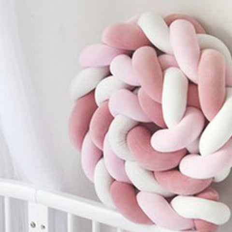 Darrahopens Home & Garden > Bedding > Pillows White & Pink 2M Nordic 3-Strand Hand-Braided Knot Long Pillow - Soft Plush Sofa Cushion, Room Decor for Bedroom & Living Room