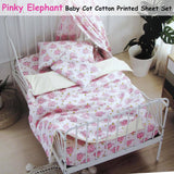 Darrahopens Home & Garden > Bedding Pinky Elephant Baby 100% Cotton Printed Sheet Set Cot Size
