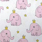 Darrahopens Home & Garden > Bedding Pinky Elephant Baby 100% Cotton Printed Sheet Set Cot Size