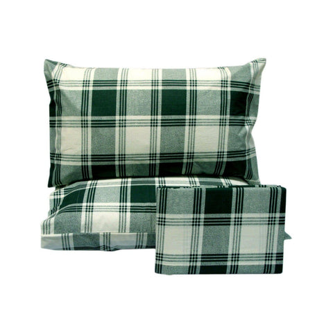 Darrahopens Home & Garden > Bedding Polyester Cotton Checkered Green Quilt Cover Set King