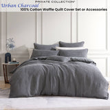 Darrahopens Home & Garden > Bedding Private Collection Urban Charcoal 100% Cotton Waffle Quilt Cover Set Queen