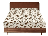 Darrahopens Home & Garden > Bedding Queen 100% Cotton Flannelette Fitted Bed Sheet Authentic Flannel - Beige Reindeer