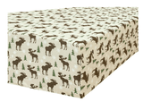 Darrahopens Home & Garden > Bedding Queen 100% Cotton Flannelette Fitted Bed Sheet Authentic Flannel - Beige Reindeer