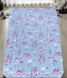 Darrahopens Home & Garden > Bedding Queen Luxury 100% Cotton Flannelette Fitted Bed Sheet Authentic Flannel - Sky Blue