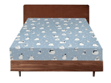 Darrahopens Home & Garden > Bedding Queen Luxury 100% Cotton Flannelette Fitted Bed Sheet Authentic Flannel - Snowman