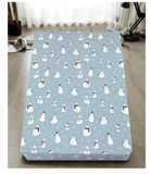 Darrahopens Home & Garden > Bedding Queen Luxury 100% Cotton Flannelette Fitted Bed Sheet Authentic Flannel - Snowman