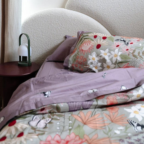 Darrahopens Home & Garden > Bedding > Quilts & Duvets 100% Cloud Cotton Duvet Quilt Cover Set w/ 2 Pillow Cases in Serena - King