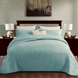 Darrahopens Home & Garden > Bedding > Quilts & Duvets 100% Cotton Coverlet Set Floral Turquoise King