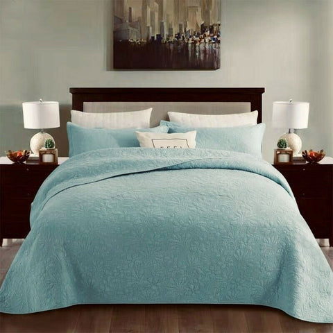 Darrahopens Home & Garden > Bedding > Quilts & Duvets 100% Cotton Coverlet Set Floral Turquoise King