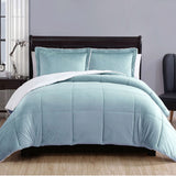 Darrahopens Home & Garden > Bedding > Quilts & Duvets 3 Piece Ultra-soft Micro Mink Comforter Set Queen with Sherpa Reverse Sky