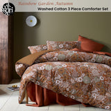 Darrahopens Home & Garden > Bedding > Quilts & Duvets Accessorize 3 Pcs Rainbow Garden Autumn Washed Cotton Comforter Set Double
