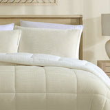 Darrahopens Home & Garden > Bedding > Quilts & Duvets Ardor Avalon Cream 3 Pcs Velvet Comforter Set with Sherpa Reverse Queen/King
