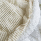 Darrahopens Home & Garden > Bedding > Quilts & Duvets Ardor Avalon Cream 3 Pcs Velvet Comforter Set with Sherpa Reverse Queen/King