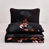 Darrahopens Home & Garden > Bedding > Quilts & Duvets Black and Red  Leaves Quilted Bedspread & Pillowcase Set