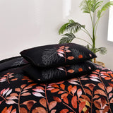 Darrahopens Home & Garden > Bedding > Quilts & Duvets Black and Red  Leaves Quilted Bedspread & Pillowcase Set
