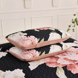 Darrahopens Home & Garden > Bedding > Quilts & Duvets Blossom Trio Quilted Coverlet Set with Pillowcases (Black, Red & Pink