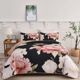 Darrahopens Home & Garden > Bedding > Quilts & Duvets Blossom Trio Quilted Coverlet Set with Pillowcases (Black, Red & Pink
