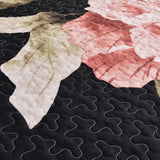 Darrahopens Home & Garden > Bedding > Quilts & Duvets Blossom Trio Quilted Coverlet Set with Pillowcases (Black, Red & Pink
