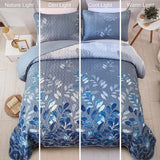 Darrahopens Home & Garden > Bedding > Quilts & Duvets Blue Garden Coverlet Set with Quilted Floral Pattern and Pillowcases
