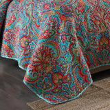 Darrahopens Home & Garden > Bedding > Quilts & Duvets Blue Teal Boho Print Bedspread Quilt Set + Pillowcases