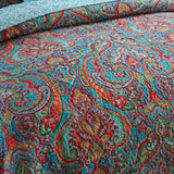 Darrahopens Home & Garden > Bedding > Quilts & Duvets Blue Teal Boho Print Bedspread Quilt Set + Pillowcases