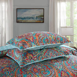 Darrahopens Home & Garden > Bedding > Quilts & Duvets Blue Teal Boho Print Bedspread Quilt Set + Pillowcases