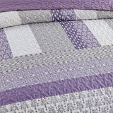 Darrahopens Home & Garden > Bedding > Quilts & Duvets Bohemian Purple and White Quilted Bedspread or Coverlet Set and matching pillowcases