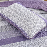 Darrahopens Home & Garden > Bedding > Quilts & Duvets Bohemian Purple and White Quilted Bedspread or Coverlet Set and matching pillowcases