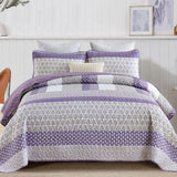 Darrahopens Home & Garden > Bedding > Quilts & Duvets Bohemian Purple and White Quilted Bedspread or Coverlet Set and matching pillowcases