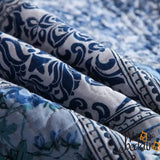 Darrahopens Home & Garden > Bedding > Quilts & Duvets Boho Blue Quilted Coverlet & Pillow Set: Vibrant, Cozy Elegance - king