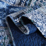 Darrahopens Home & Garden > Bedding > Quilts & Duvets Boho Blue Quilted Coverlet & Pillow Set: Vibrant, Cozy Elegance - king