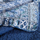 Darrahopens Home & Garden > Bedding > Quilts & Duvets Boho Blue Quilted Coverlet & Pillow Set: Vibrant, Cozy Elegance - king