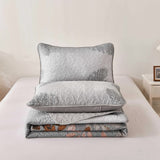 Darrahopens Home & Garden > Bedding > Quilts & Duvets Brown Verdant Quilted Ensemble with Flower Motifs bedspread  and Pillowcases