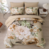 Darrahopens Home & Garden > Bedding > Quilts & Duvets Cozy Floral Comforter Set, Queen/King Size, Quilted Warm Bedding with Pillowcases