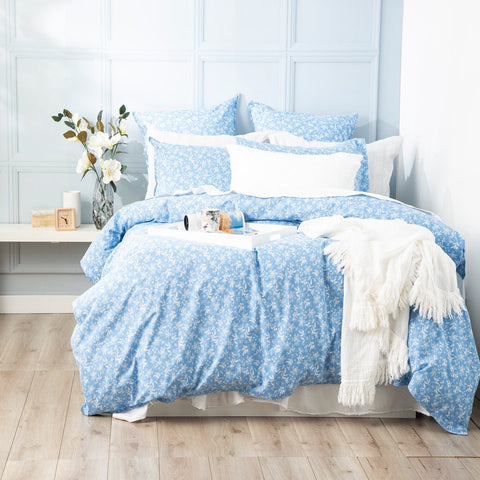 Darrahopens Home & Garden > Bedding > Quilts & Duvets Ditsy Sky European Vintage Washed Printed Cotton Quilt Cover Set by Renee Taylor