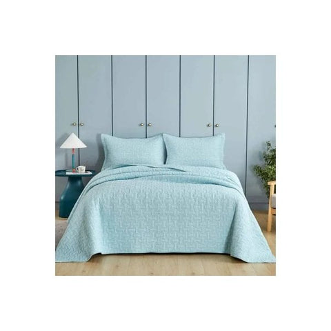 Darrahopens Home & Garden > Bedding > Quilts & Duvets Embroidered Oceania 100% Cotton Quilted 3 pcs Bedspread Coverlet Set King