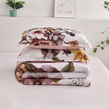 Darrahopens Home & Garden > Bedding > Quilts & Duvets Floral Comforter Set, Queen/King Size, Blush Floral 3-Piece Bedding, Soft Microfiber for All Seasons