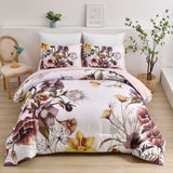 Darrahopens Home & Garden > Bedding > Quilts & Duvets Floral Comforter Set, Queen/King Size, Blush Floral 3-Piece Bedding, Soft Microfiber for All Seasons